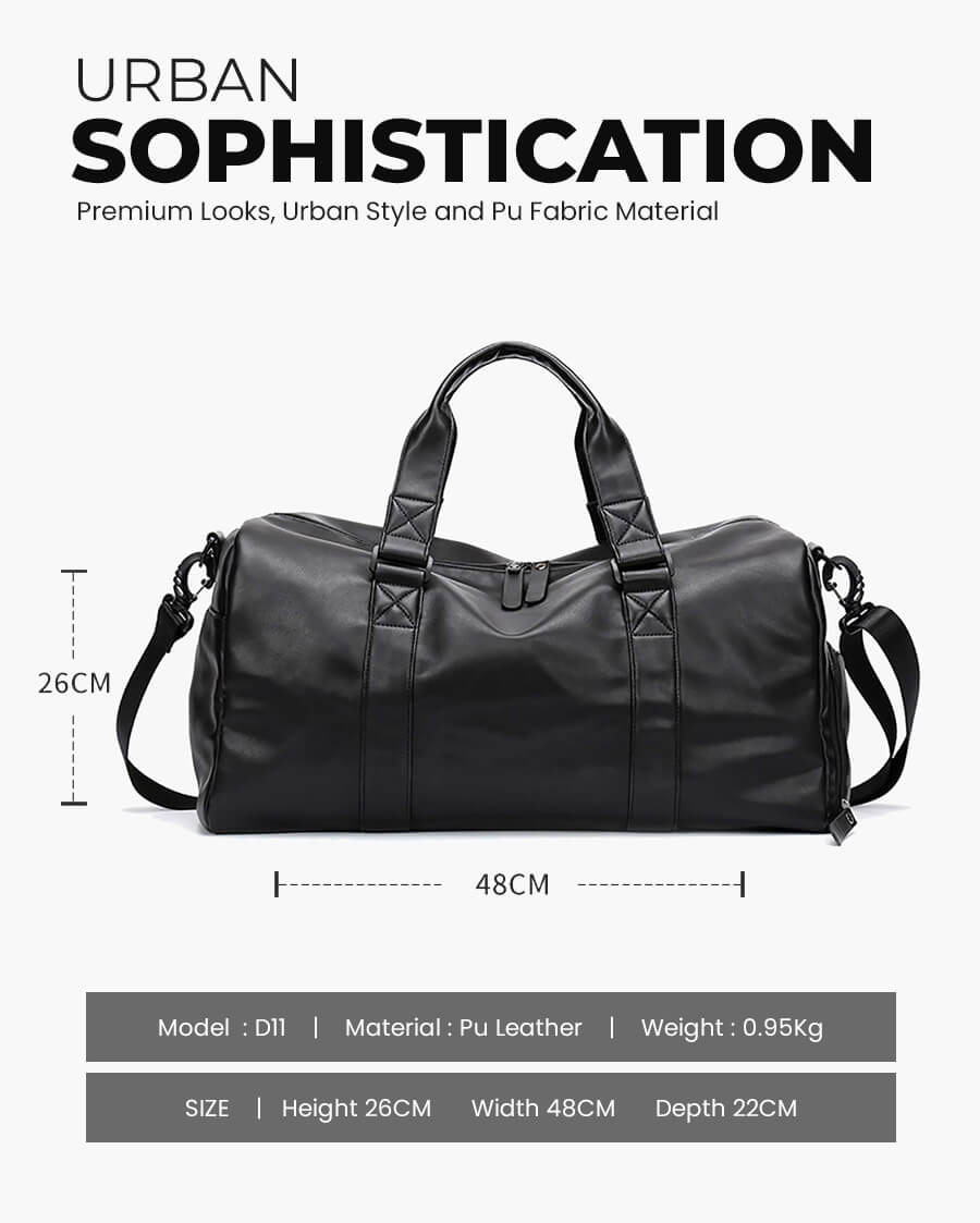 Sports Travel Leather Duffle Bag