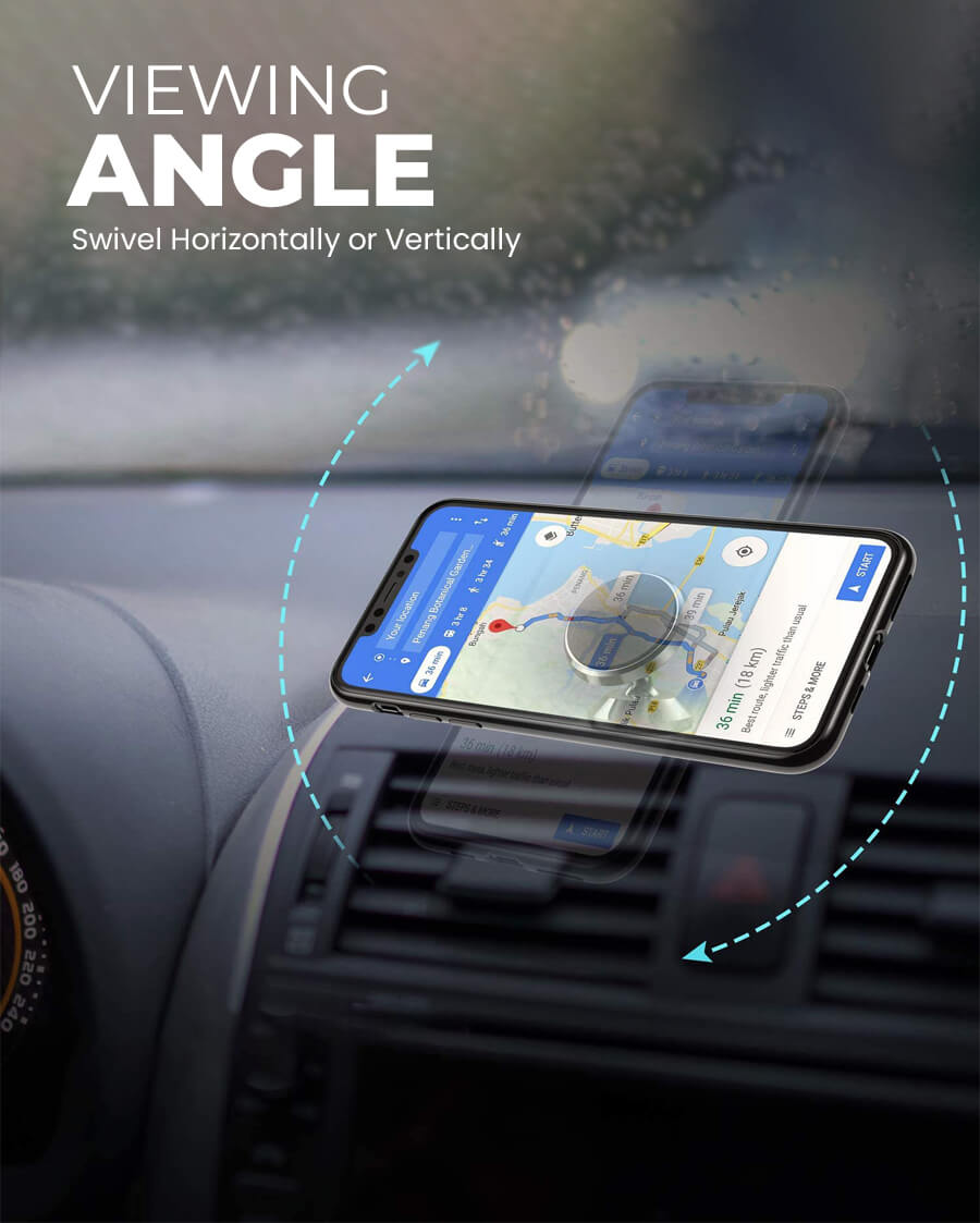 360° Aluminium Rotating Magnetic Phone Holder for Car