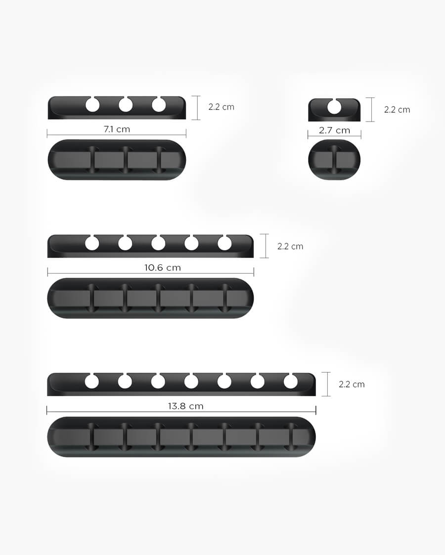 Silicone Cable Management Wire Organiser Set (Pack of 6)