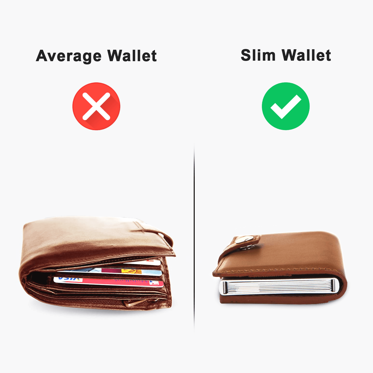 Pocket Size - Slim Card Holder Leather Wallet