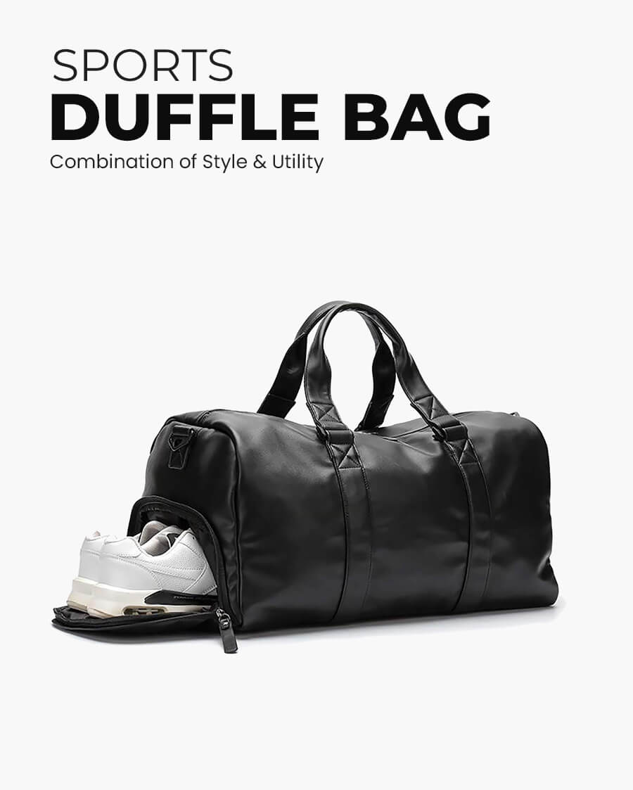 Travalate Travel Duffle Luggage Bag Organizer | Multi Pocket Ultra-Light|  Polyester 45 Lt| Men and Women | 21 X 09 X 11 Inch |Black