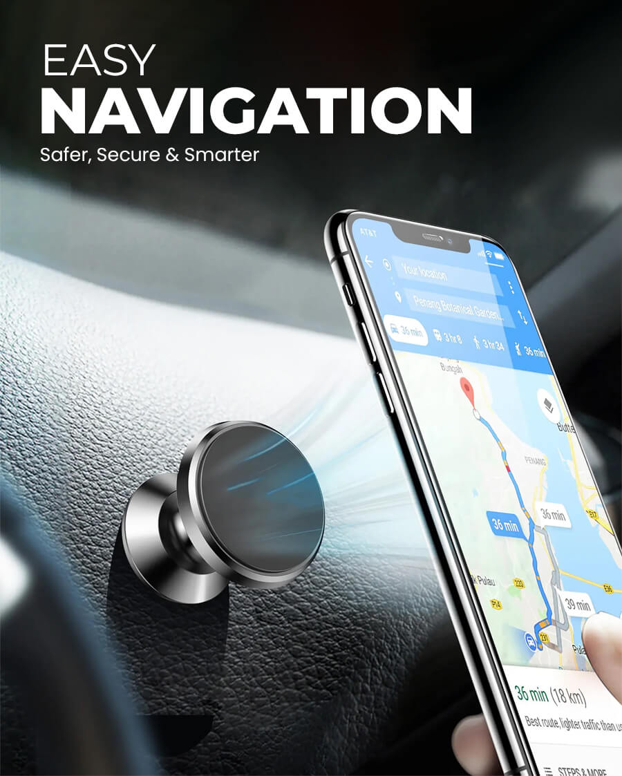 360° Aluminium Rotating Magnetic Phone Holder for Car