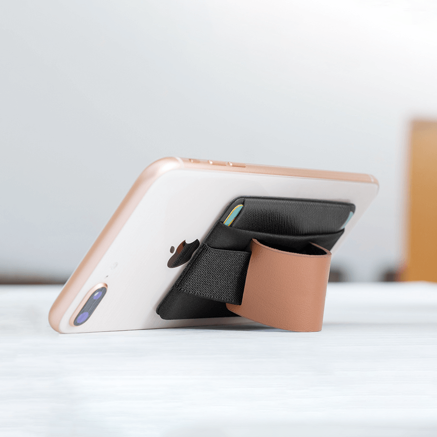 Leather Grip Mobile Card Holder Wallet - Card Stand Holder
